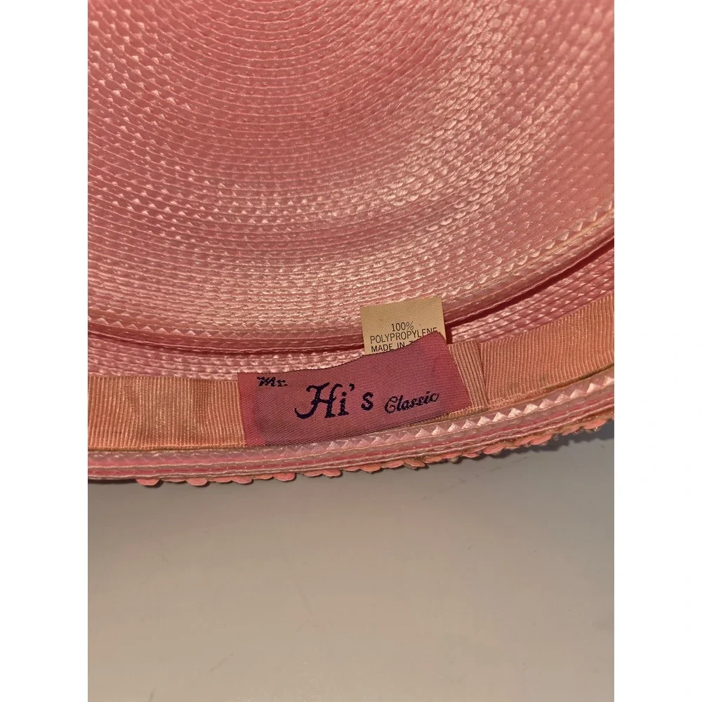 Mr Hi's Classic Pillbox Hat Womens OS Pink Good Sequin Lace Floral Church‎ Derby